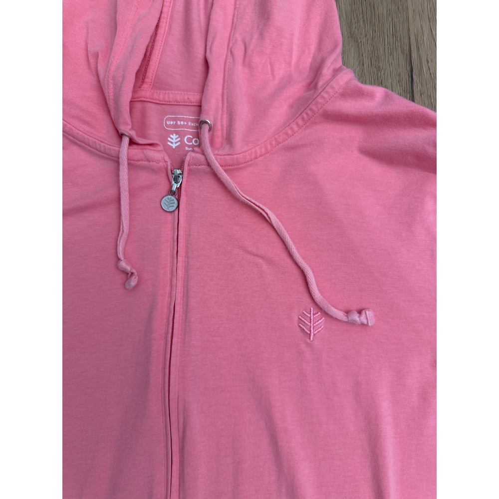 Coolibar Pink UPF 50+ Sun Protection Zip Front Hoodie Dress M outdoors - Picture 2 of 8
